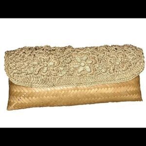 FRANCHI COLLECTION bamboo weaved clutch